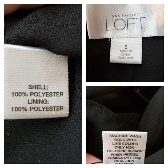 Ann Taylor LOFT | Bow Tie Semi-Sheer Black Sleeveless Blouse | 6 - Picture 5 of 5